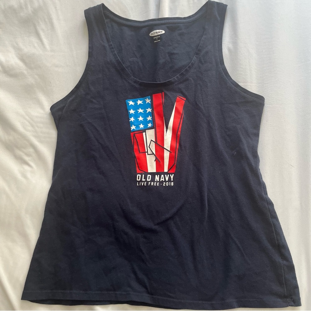 Old Navy Women’s American Flag Graphic Tank-top Size S
